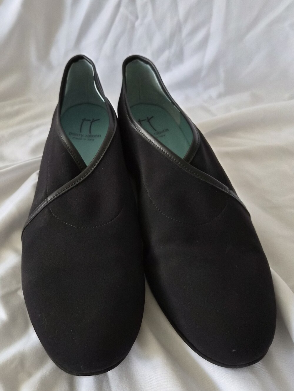 Thierry Rabotin Black Microfiber Asymmetric Crossover Wedge Shoes Size 41